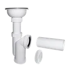 Sifon dřezový 115, nerezová miska, zátka, DN50