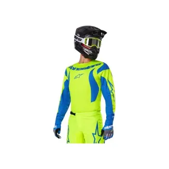 Moto dres Mx Dres Alpinestars Fluid Haul Jersey Yellow Fluo Blue 25, Velikost XL