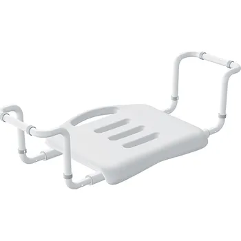 Sada koupelnových doplňků Spirella sedátko do vany, nastavitelné, bílé, hliník, 50-65 cm