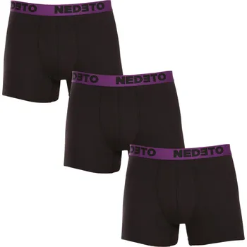 Boxerky 3PACK pánské boxerky Nedeto černé (3NBC7) XXL Možnost vrácení zboží ZDARMA do 120 dnů!