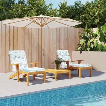 Podsedák vidaXL Podušky na polohovací židli 2 ks vzor listů oxfordská látka