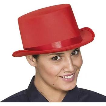 Karnevalový doplněk Cylindr - červený - 12 cm