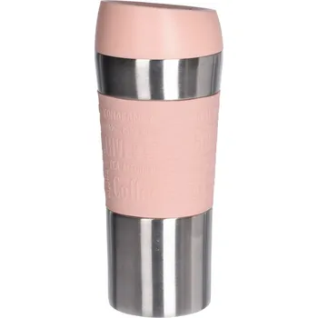 Termohrnek Cestovní termo hrnek Tronto, 350 ml, růžová, nerez, 8 x 20 cm
