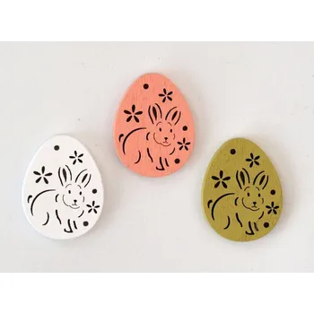 Velikonoční dekorace Dřevěné dekorace - Vajíčko se zajíčkem - ZELENÉ