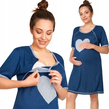 Dámské noční prádlo Košile pro kojící La Penna M bavlna krátký rukáv