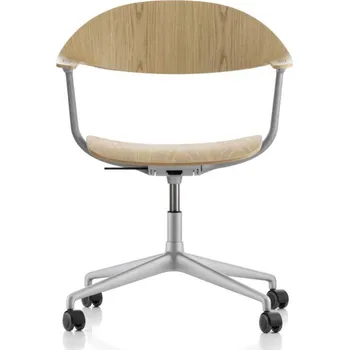 Vitra Kancelářská židle Mynt Plywood s kolečky, natural oak/blasted aluminium