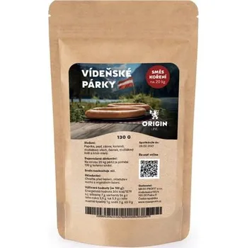 Koření Origin Line Kořenicí směs bez soli Vídeňské párky 130 g na 20 kg díla