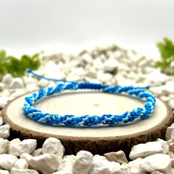 Náramek Certom Ručně vyráběný náramek přátelství světle modrý a modrý – originál 0235