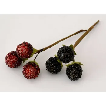 umělá květina Malina - svazek 3 ks - ČERVENÁ