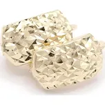 Zlaté náušnice zaoblené zdobené gravírováním v lesklém vzhledu 1,60g