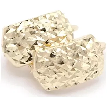 Náušnice B&B Goldinvestic Zlaté náušnice zaoblené zdobené gravírováním v lesklém vzhledu 1,60g Žluté