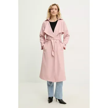 Dámský kabát Trench kabát Answear.LAB dámský, růžová barva, přechodný 24007NV.hms 30X, vel. S
