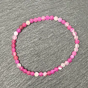 Náramek Náramek Achát růžový páskovaný | 4mm kulička