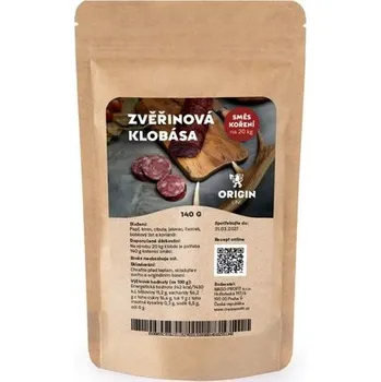Koření Origin Line Kořenicí směs bez soli Zvěřinová klobása 140 g na 20 kg díla