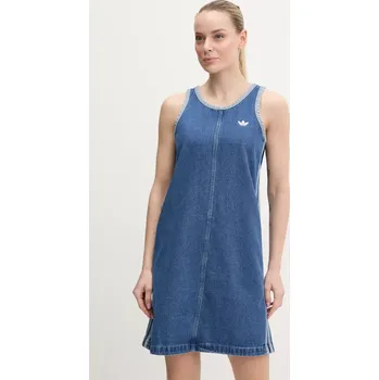 Dámské šaty Džínové šaty adidas Originals DENIM 3S DRESS modrá barva, mini, JD2580 55J, vel. XXS