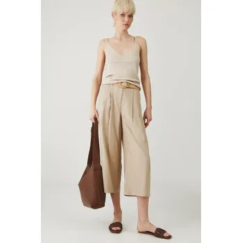 Dámské kalhoty Kalhoty Medicine dámské, béžová barva, široké, high waist RS25.SPD802 80X, vel. S