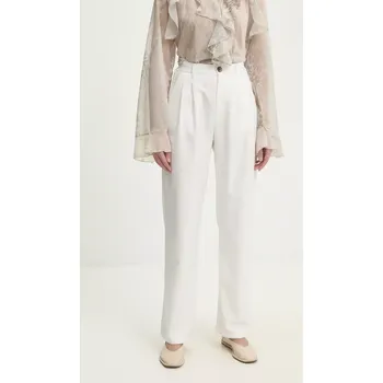 Dámské kalhoty Kalhoty Answear.LAB dámské, bílá barva, jednoduché, high waist MR21130.hms 00X, vel. S