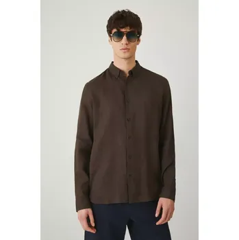 Lněná košile Medicine RS25.KDM071 hnědá 89X, vel. XL