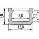 Led-Labs LED profil LUMINES typ X černý elox 2,02m