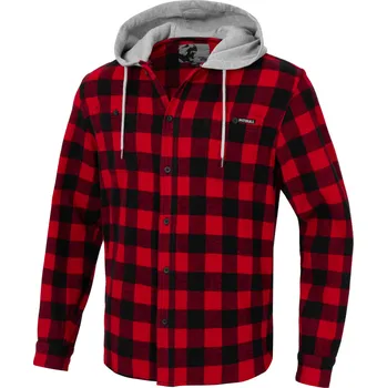 Pánská košile PitBull West Coast - pánská flanelová košile WOODSON červenočerná 3XL
