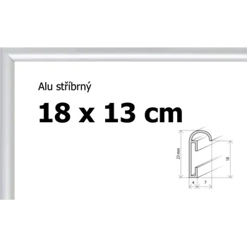 Rám na obraz BFHM Hliníkový rám 18x13cm - stříbrný