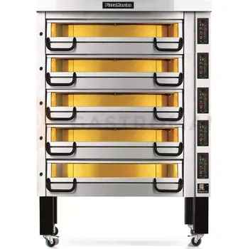 Pec na pizzu Pětikomorová pec na pizzu, 30x pizza 35 cm, komory o rozměrech 1065x710x210 mm, manuální panel | PIZZA MASTER, PM 735E