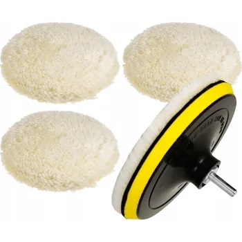 Brusný kotouč SADA 3x KOŽEŠINA LEŠTICÍCH KOTOUČŮ 125 mm + DISK PRO LEŠTĚNÍ LAKU