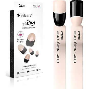 Silcare Gelové nálepky na nehty černá francouzská manikúra 24 ks
