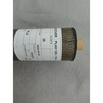 Mulčovací textilie Tkaná hnědá - 120g 1,60m x 25m váha role 5kg ECO (Tkaná agrotextilie, hnědá - 120g/m2 role 5kg. Cena za bm v šíři 1,60m 46Kč bez DPH)