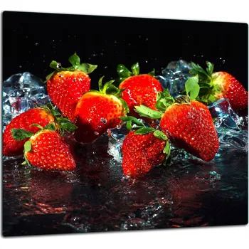 Kuchyňské prkénko SKLENĚNÁ OCHRANNÁ DESKA / PANEL S LEPIDLEM 65x60 OVOCE 7v1