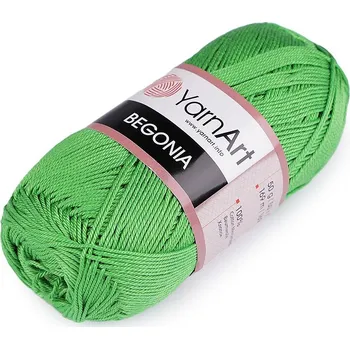 Příze Bavlněná pletací příze Begonia 50 g, barva 14 (6332) zelená pastelová
