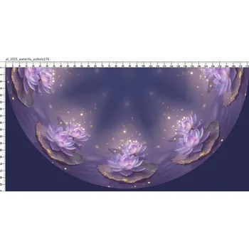 Panel- Půlkolová sukně - Fialový leknín