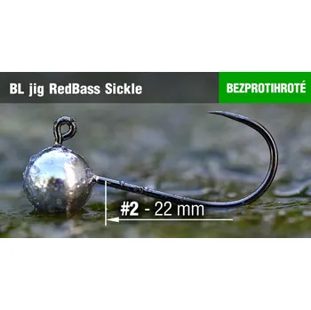 Rybářský háček Bezprotihrotý jig REDBASS Sickle #2 - 22 mm - #2 - 0,5 g, 5 ks