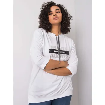 Dámská halenka FPrice Dámská Bílá Halenka s Vázáním, jedna velikost i523_2016102834106