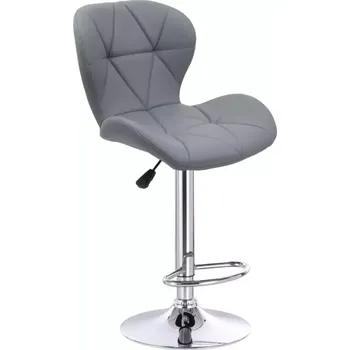 Barová židle LuxuryForm DESIGN Barová židle LIVIO na stříbrném talíři - šedá