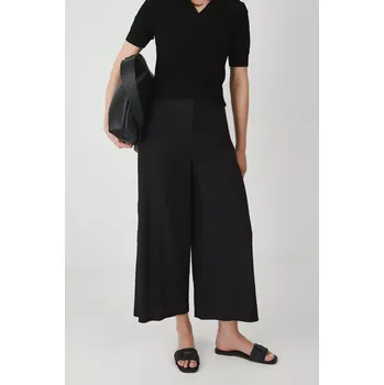 Dámské kalhoty Lněné kalhoty Medicine černá barva, střih culottes, medium waist RS25.SPD900 99X, vel. XS