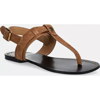 Dámské sandále Semišové sandály Pepe Jeans SAM ONE dámské, hnědá barva, PLS90705 82X, EUR 36