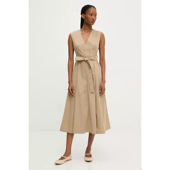 Dámské šaty Šaty Answear.LAB béžová barva, midi B9833R.flk 80X, vel. L