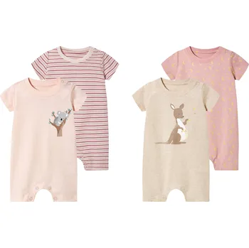 Kojenecký overall lupilu® Dívčí overal na spaní s BIO bavlnou, 2 kusy