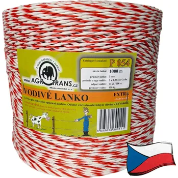Ohradník Lanko pro elektrický ohradník, Ø3mm, 1000m, bílo-oranžové