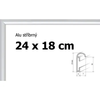 Rám na obraz BFHM Hliníkový rám 24x18cm - stříbrný