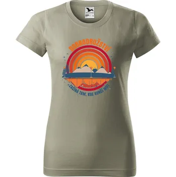 Dámské tričko Dámské tričko Dobrodružství wifi Barva trička: Světlá khaki - 28, Velikost: L