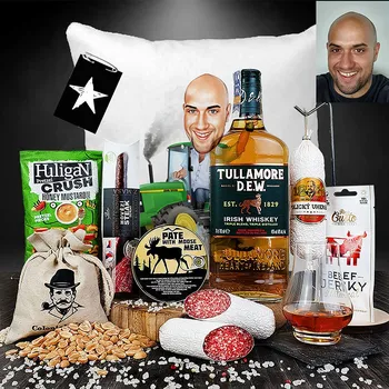 Dárkový potravinový koš Persi - Originální vtipný dárek pro muže k narozeninám s whisky Tullamore dew