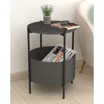 Konferenční stolek kulatý JUDITH antracit/černá