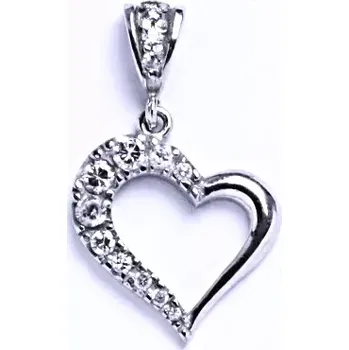 Přívěsek Stříbrný přívěsek srdce čiré zirkony - P1316 (Stříbrný přívěsek srdíčko se zirkony)