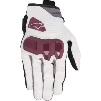 Moto rukavice Dámské rukavice na motorku Alpinestars Chrom V2 bílo offwhite-purpurové