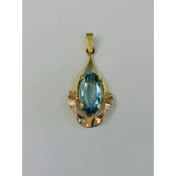 Přívěsek Zlatý přívěs s modrým kamenem