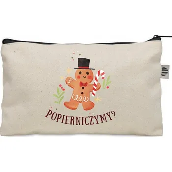 Kosmetická taška KOSMETICKÁ TAŠTIČKA béžová POPIERNICZYMY dárek sušenek Vánoce KO_309