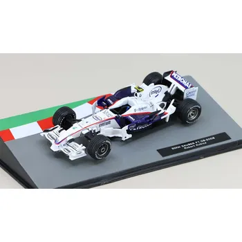 autíčko Centauria BMW Sauber F1.08 2008 Robert Kubica 1:43 - Racing Cars časopis s modelem #17 BMW Sauber - kovový model auta 1/43