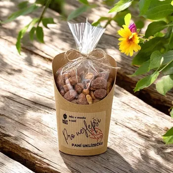 Nutworld.cz Mix ořechů v medu a soli v celofánku a kelímku 180g PRO PANÍ UKLIZEČKU